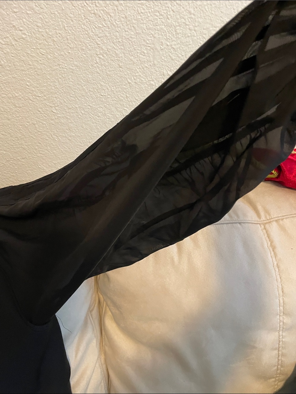 adidas Originals Black Cropped Bomber Jacket with Sheer Sleeves - Picture 4 of 16